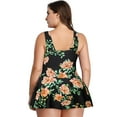 thumbnail image 3 of Maillot de Bain Grande Taille pour Femmes, Robe de Bain Gainante Deux Pièces avec Jupe Évasée Bikini Maillots de Bain, 3 of 4