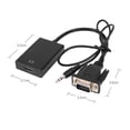 thumbnail image 2 of Cable adaptador convertidor VGA macho a HDMI hembra, paquete de 2, salida 1080P HD+audio TV AV HDTV, 2 of 5
