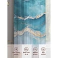 thumbnail image 5 of Aqua Ombre Beach Sheer Curtains 72 Inch Length 2 Panels Set, Coastal Nautical Summer Seaside Voile Window Treatment Rod Pocket Curtains Sheers Drapes for Bedroom/Living Room/Kitchen 52"x72"x2, 5 of 7