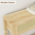 thumbnail image 4 of NEILA Console Table with 2 Drawers – Bohemian Rattan Entryway Table, Rustic Design with Burlywood Grain, Perfect for Living Room or Hallway,Oak, 4 of 7