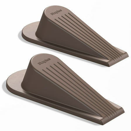 Staples Large Rubber Door Stops Brown 2/Pack (ST62712)