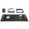 Black Crocodile Embossed Leather 7-Piece Desk Set