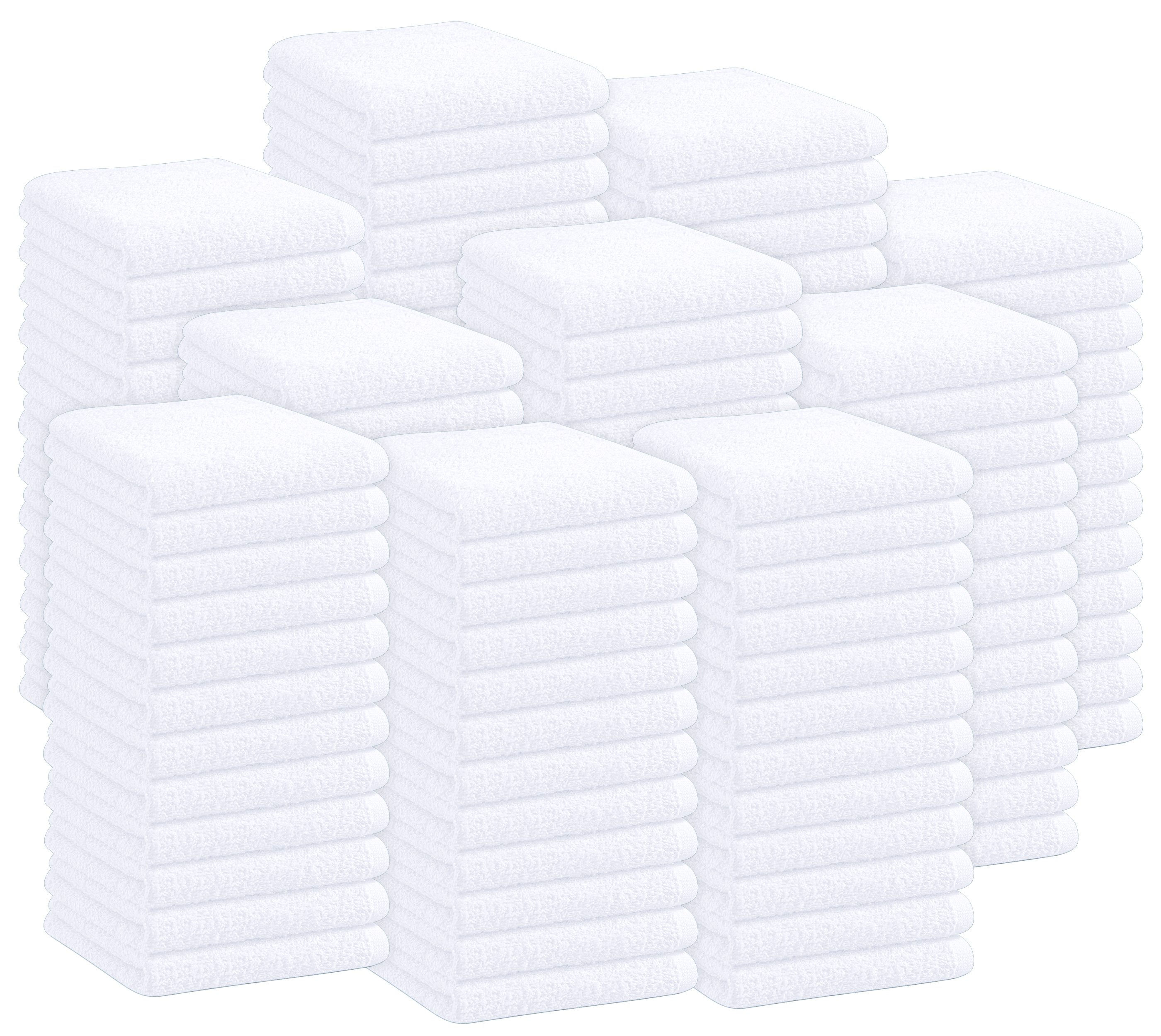 Oakias Cotton Wash Cloths Bulk, White, 360 Pack, Face Towels, 12 x 12