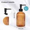 thumbnail image 4 of 13 Oz Glass Soap Dispenser , Manual Pump Dispenser,Empty Liquid Container, Refillable Hand Soap Dispenser , Premium Bathroom soap Dispenser for Kitchen & Bathroom , Amber, 4 of 7