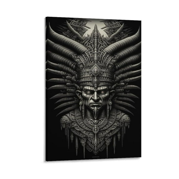 Aztec God Vintage Poster Home Canvas Wall Decor Art Canvas Painting Posters And Prints Wall Art Pictures for Living Room Bedroom Decor