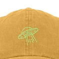 thumbnail image 2 of Dalix UFO Embroidered Alien Dad Hat Cotton Baseball Cap Adjustable Mens in Washed Gold, 2 of 5