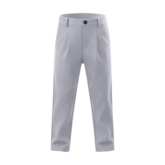 Boys School Uniforms Pants Straight Leg Chino Pants Stretch Button Straight Leg Trousers With Side Pockets Child Comfort Casual Daily Wear Pants