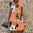 thumbnail image 3 of Elegante vestido de fiesta de playa para mujer 2024 Disney Minnie Mickey Mouse vestido de verano bohemio moda casual cuello en V vestidos midi, 3 of 5