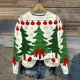 thumbnail image 2 of Lorytime Vintage Crewneck Sweatshirt Women Christmas Tree Print Fleece Shirt Long Sleeve Pullover Tops for Holiday, 2 of 9