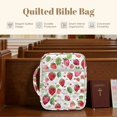 thumbnail image 6 of ZUXONGSY Strawberry Print Bible Cover Case for Women Quilted Bible Protector Lightweight ChuZU Bag with Pen Holder Christian Gift for Religious, 6 of 7