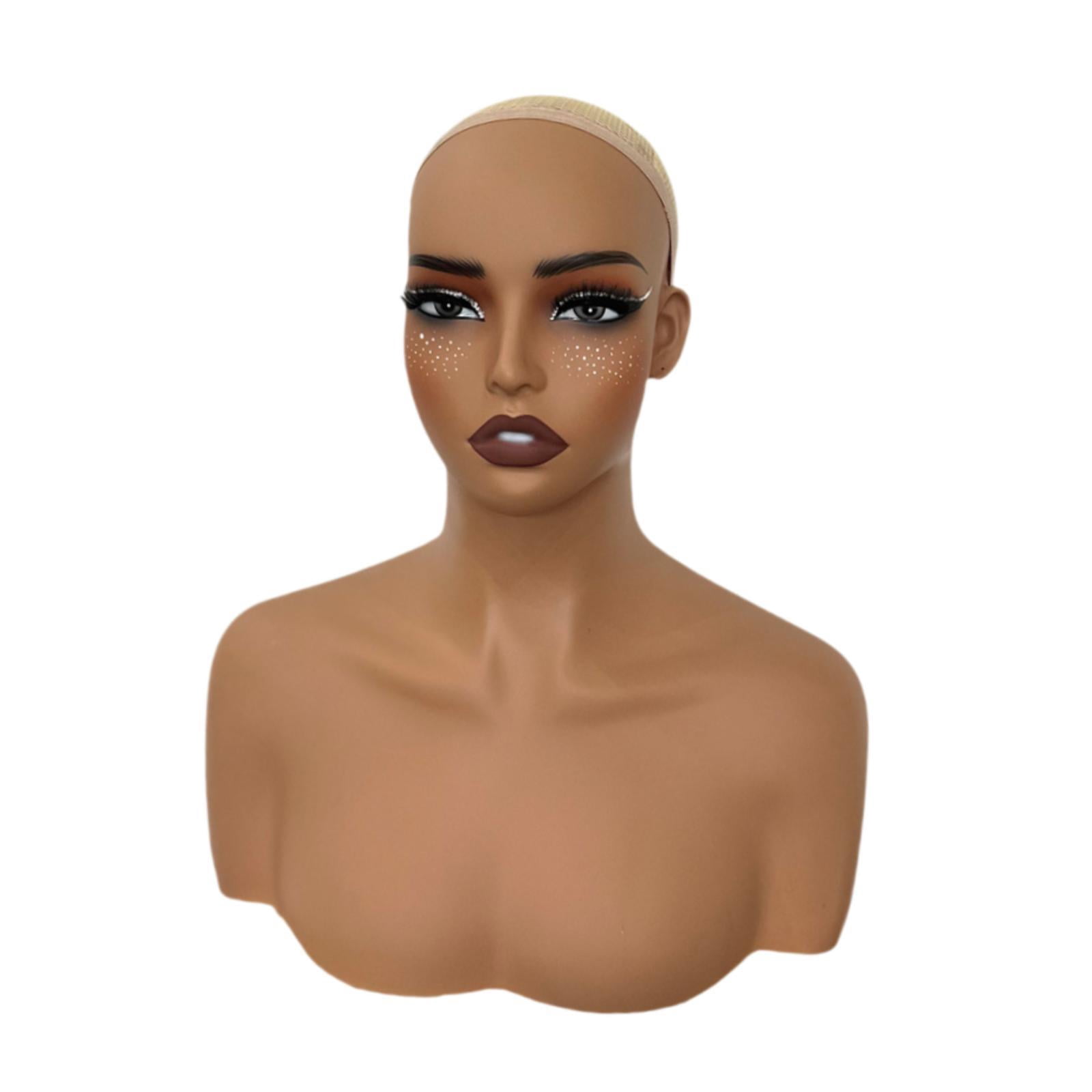 TOOYFUL Mannequin Head Manikin Head Display Styling Shop Multipurpose with Shoulder Holder for Scarf Glasses Jewelry Hat Necklace
