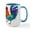 White/Blue Inside, variant on CafePress - De Colores Rooster - 15 oz Ceramic Large White Novelty Mug