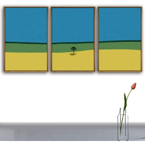 IDEA4WALL 3 Piece Framed Canvas Wall Art for Living Room, Bedroom Nordic Simple Style Canvas Prints for Modern Home Decoration Ready to Hang