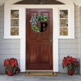 thumbnail image 2 of HAOAN Monogram Initial Letter Wreaths for Front Door with Striped Linen Bow & Grapevine Base Farmhouse Rustic Door Decor Spring Summer Green Wreath for Indoor Outdoor Home Xmas Decor, 2 of 6