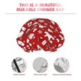 thumbnail image 3 of Kdxio Red Christmas Cheer. Print Shower Cap for Women,Elastic and Reusable,Double Waterproof Layers Bathing Hat, 3 of 6