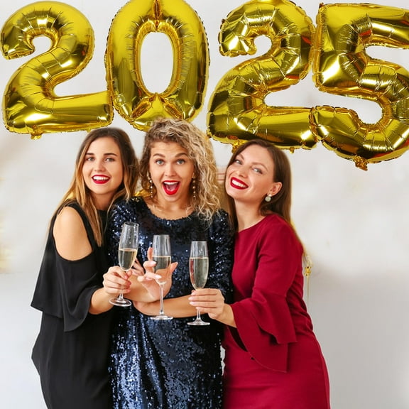 SEWCHICS New Years Eve Foil Balloon Golden Trendy Design 1 Set