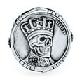 thumbnail image 2 of Bling Jewelry Mens Statement Eagle Head Liberty Coin Silver Ring  Biker Jewelry Gothic Skull, 2 of 5
