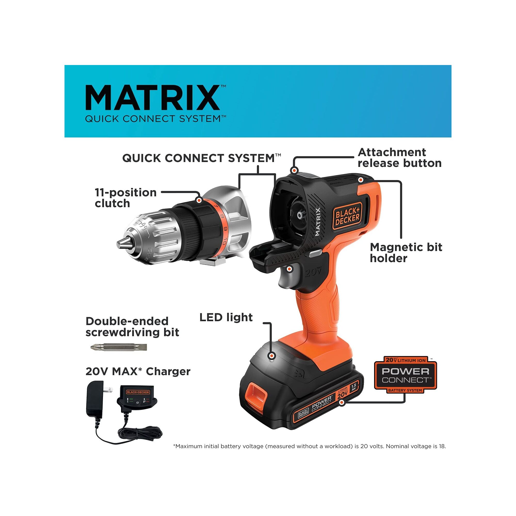 BLACK+DECKER 20V MAX Matrix Cordless Drill/Driver - image 4 of 11