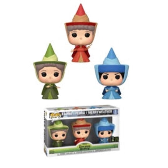 Collectible Funko POP! Disney: Sleeping Beauty - Fauna/ Flora/ Merryweather (2019 ECCC)(Damaged Box)[3Pack)