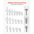 thumbnail image 2 of KFFKFF 420 PCS Self-Drilling Screws, Stainless Steel #8 #10 Assortment Kit for Metal and Wood, Phillips Truss Head & Hex Head Self-Tapping Screws, Lengths from 1/2 Inch to 2 Inch, Silver, 2 of 9