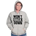 thumbnail image 3 of Cool Won't Back Down Gym Workout Unisex Fleece Graphic Zip Up Hoodie Brisco Brands 3X, 3 of 5
