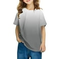 thumbnail image 1 of Bocqde Chemises Décontractées d'Été pour Enfants Manches Courtes Dégradé Col Rond, 3-14 Ans, 1 of 4