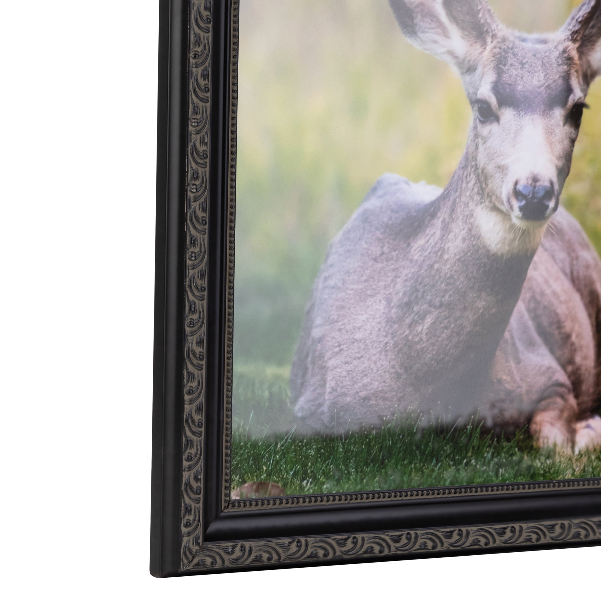 ArtToFrames 16x20 inch Antique Black Picture Frame, Black 16" x 20" Wood Poster Frame (WOM-5106)