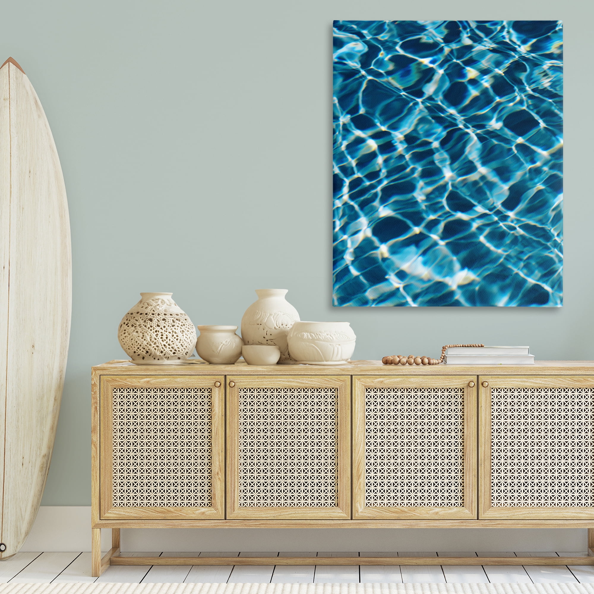 Stupell Industries Beach Water Pattern Abstract Painting Gallery Wrapped Canvas Art Print Wall Art, 36 x 48