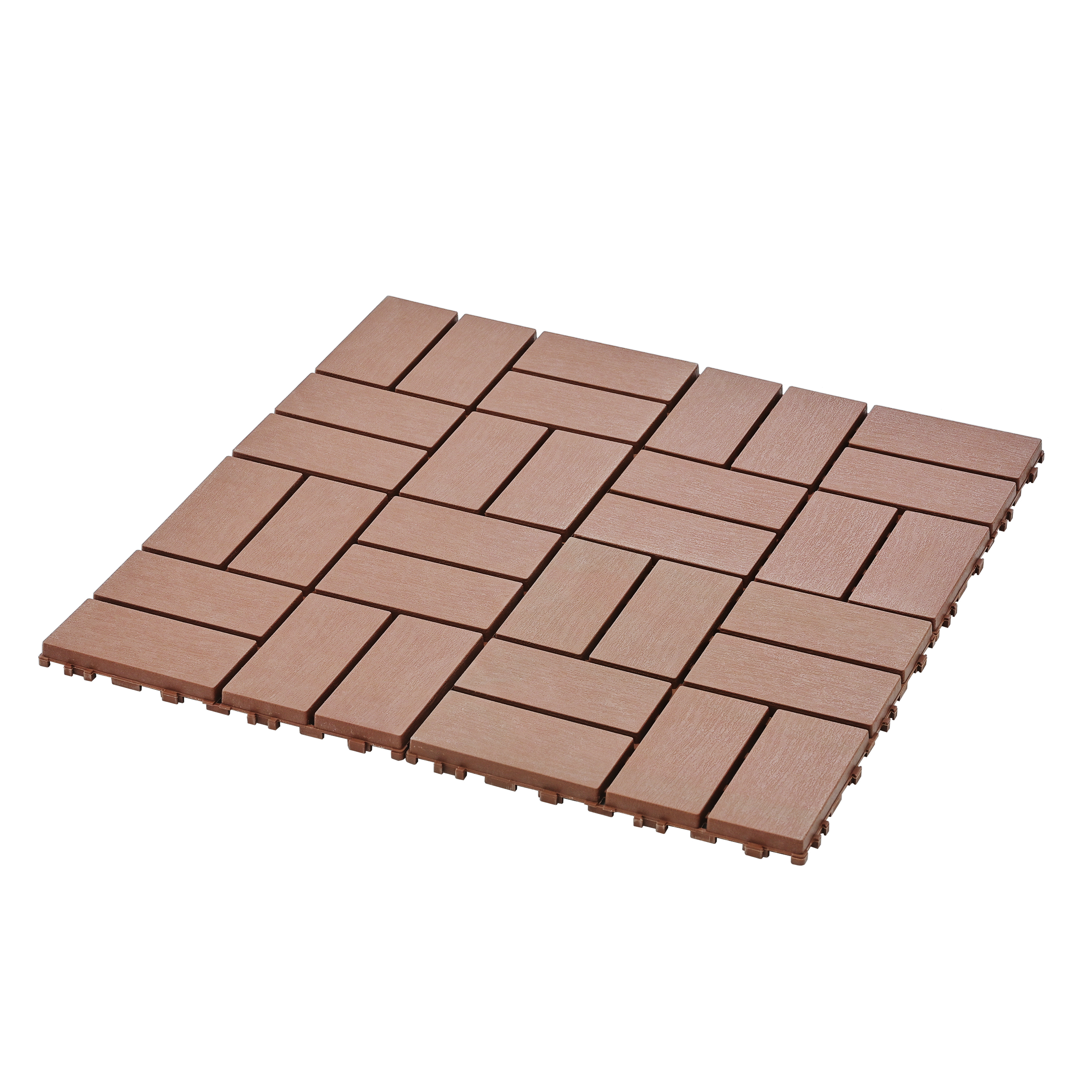 Deck Tiles 44 Pack 12"x12" Brown Waterproof All-Weather Outdoor Floor Tiles for Poolside Balcony Backyard Patio Garden