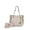 DNL Taupe, variant on MKF Collection Lina Tote Bag & Wallet Set, Vegan Leather Denim look Shoulder Bag Handbag Purse by Mia K