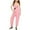Pink, variant on Girls Summer Print V Neck Sleeveless Romper Loose Fit Casual Jumpsuit with Pockets for Teens and Juniors Lightweight and Comfortable