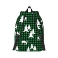 thumbnail image 2 of Rateoe Christmas tree green plaid Pattern Canvas College Laptop Backpack,Travel Daypack,Durable Rucksack Travel Notebook Bag School Backpack Book Bag for Men Women-Small, 2 of 7