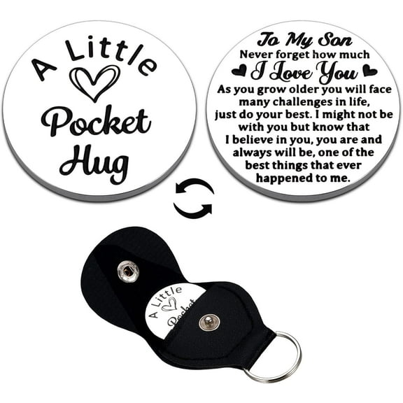 Back to School Supplies for Son Birthday Gifts Sweet 16 21 Birthday Gifts from Mom Dad Inspirational Gift for Son from Mom Pocket Hug Keychain Stocking Stuffers for Teens Adults College Supplies
