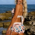 thumbnail image 3 of Pounoo Women's Two Piece Swimsuits Halter Neck Sleeveless Floral Print Bathing Suits Resort Stretchy High Waisted Swimwear Gift, 3 of 9