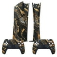 thumbnail image 2 of Skin Sticker for PS5 Slim Standard PS5 Pro Disc Digital Edition Console and Controllers Decals for Playstation 5 (Marble Pattern Black Gold,PS5 Slim Disc Edition), 2 of 5
