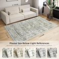 thumbnail image 2 of Boho Vintage Round Rug ft- Faux Wool Dreely Washable Area Rug Small Distressed Throw Rugs Floor Carpet for Door Mat Entryway Bedrooms Laundry (Round - ; Diameter Border ), 2 of 7