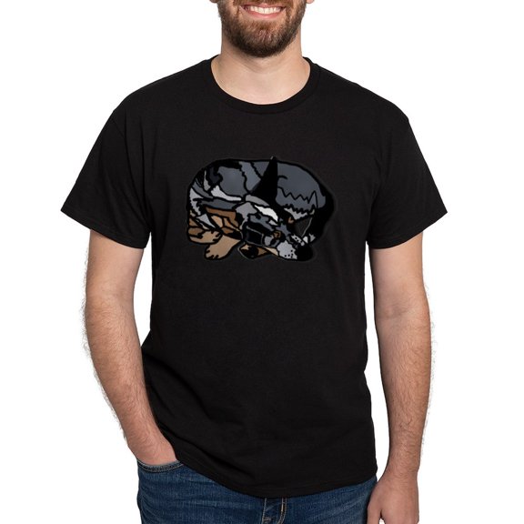 CafePress - Australian Donut Drawing Blue N Tan Men's Value - Men's Classic Graphic Cotton T-Shirt