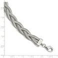 thumbnail image 3 of Leslie's 925 Sterling Silver Rhodium-plated Braided with 1in ext. Chain Bracelet; for Adults and Teens; for Women and Men, 3 of 3