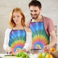 thumbnail image 5 of Rainbow Tie Dye Mandala Pattern Apron-Garden Aprons for Women with Pockets-Cotton Linen Waterproof Kitchen Cooking Gardening Aprons Adjustable for Kitchen,Cooking,BBQ and Salon 33x27 Inch, 5 of 7