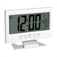 thumbnail image 6 of Nimomo Reloj eléctrico Duradero con Sensor de Sonido Digital LCD, Reloj Despertador de Escritorio con Calendario y Pantalla de Temperatura(Plata), 6 of 8