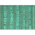 thumbnail image 1 of Ahgly Company Machine Washable Indoor Rectangle Abstract Turquoise Blue Contemporary Area Rugs, 3' x 5', 1 of 4