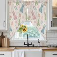 thumbnail image 4 of Pink Blue Green Easter Kitchen Window Curtains, Swag Curtains Valance for Bedroom Living Room Bathroom, Spring Bunny Colorful Eggs Rod Pocket Window Treatment Curtain Block Drapes 2 Panels 36"x63", 4 of 9