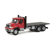 Walthers HO Scale International 7600 3-Axle Flatbed Truck Red Cab/Black Bed