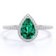 thumbnail image 1 of JeenMata Anillo de Compromiso de 1 Quilate con Piedra Natal de Mayo en Corte de Pera - Anillo de Bodas - Anillo de Halo - Anillo Pavé - Anillo de Promesa - Baño de Oro Blanco de 18 K sobre Plata, 1 of 6