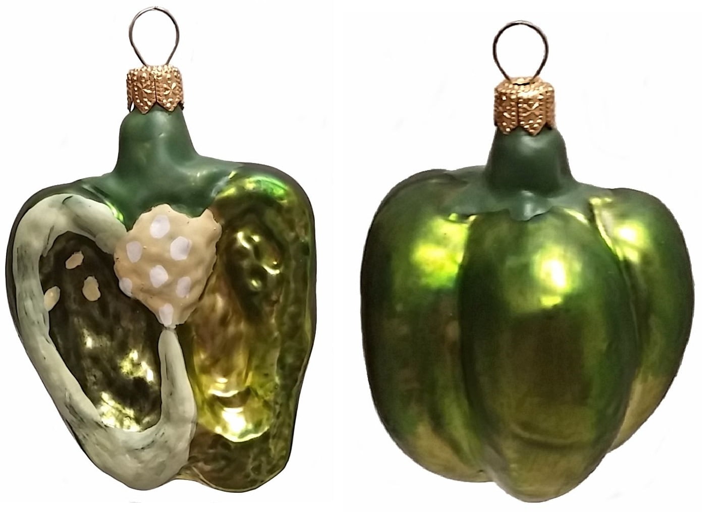 7-PC Vegetables Glass Ornaments Set Handblown in Russia Eggplant,Onion,Pepper 