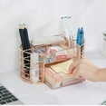 thumbnail image 5 of Rose Gold Desk Organizer Set  Large Metal Pen Holder with Accessories  Durable Stainless Steel Makeup Brush Cup  Multi Purpose Office Desk Organizer for Stationery  Sticky Notes  Paper Cl, 5 of 6