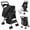 Black, variant on SHUO Y - Pet Stroller, Foldable 4 Wheels Cat And Dog Stroller with Mesh Windows, Cup Holder, Storage Basket, Pet Strolling Cart Holds up to 22lbs for Small Medium Dogs Cats, Black