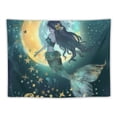 thumbnail image 5 of Orinice Mermaid Moon Fantasy Art Tapestry Wall Hanging Unique Style Home Wall Decor for Living Room Bedroom Apartment Farmhouse Dorm 40x30inch, 5 of 6