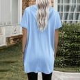 thumbnail image 4 of Mittory Womens Tops Dressy Casual Short Sleeve Oversized Tshirts Summer Hoodie Dress Loose Fit Long Shirts, 4 of 6
