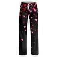 thumbnail image 6 of Women's Casual Valentine's Day Printed Pajama Pants, Flannel Sleepwear Lounge Pants for Women, Soft Comfortable Sleep Pants, Holiday Gift Pajamas,Black,M, 6 of 6